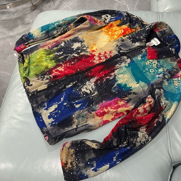 Chicos Jacket Womens 1 Colorful floral - Picture 1 of 7